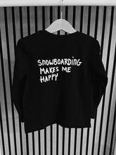 Load image into Gallery viewer, Snowboarding makes me happy - Kid&#39;s Longsleeve